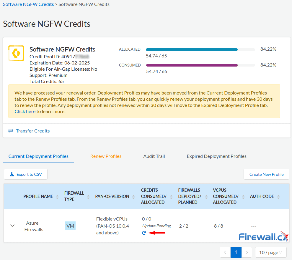 Palo Alto Networks - Deployment Profile Successfully Renewed Palo Alto Networks - Deployment Profile Successfully Renewed