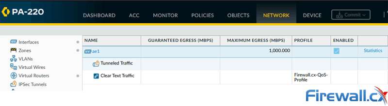 Palo Alto Firewall - QoS policy applied to an interface Palo Alto Firewall - QoS policy applied to an interface