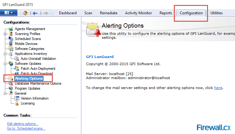 GFI LanGuard Accessing Alerting Options via the menu gfi-languard-configure-automated-email-alert-option-2