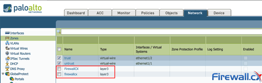 Example of case sensitive security zones with identical zone names Example of case sensitive security zones with identical zone names