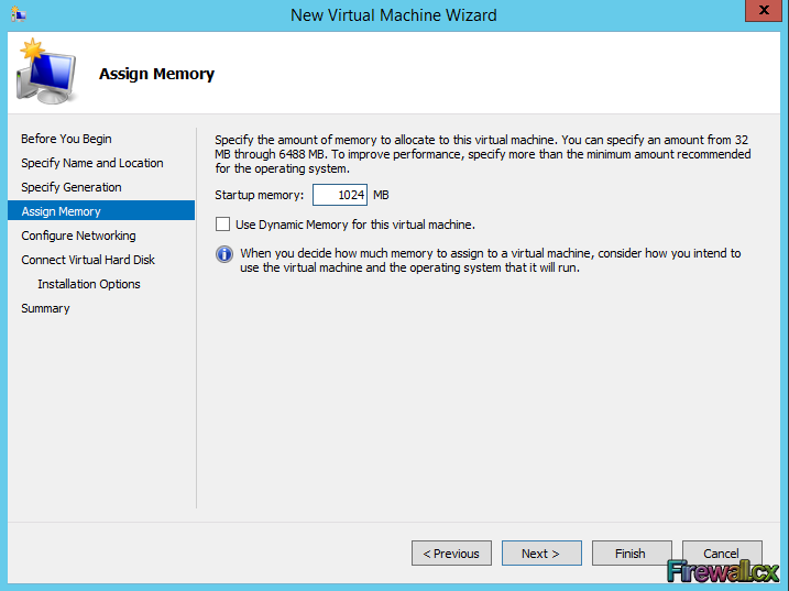 Hyper-V Assigning Memory to VM